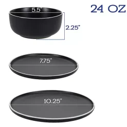 Kirklands Home Onyx Eliza 12-pc. Dinnerware Set Black New