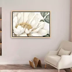 Kirklands Home Open Bloom Framed Canvas Art Print White Sale