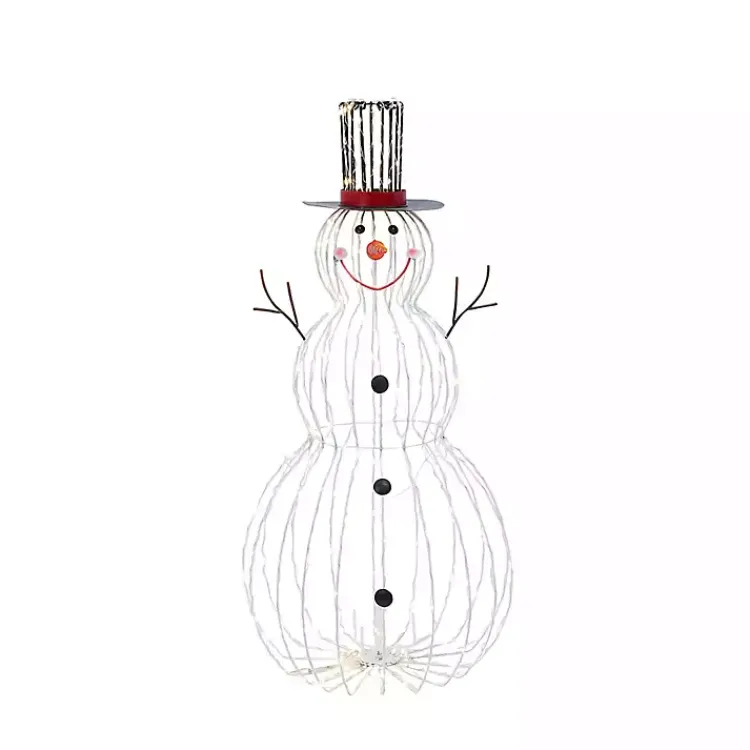Outdoor Christmas Decorations>Kirklands Home Open Frame Metal LED Snowman White