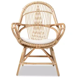 Kirklands Home Open Woven Rattan Accent Chair White