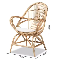 Kirklands Home Open Woven Rattan Accent Chair White