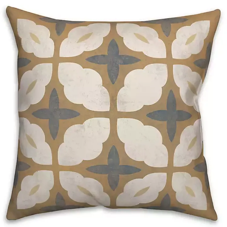 Kirklands Home Orange & Blue Medallion Indoor/Outdoor Pillow Hot