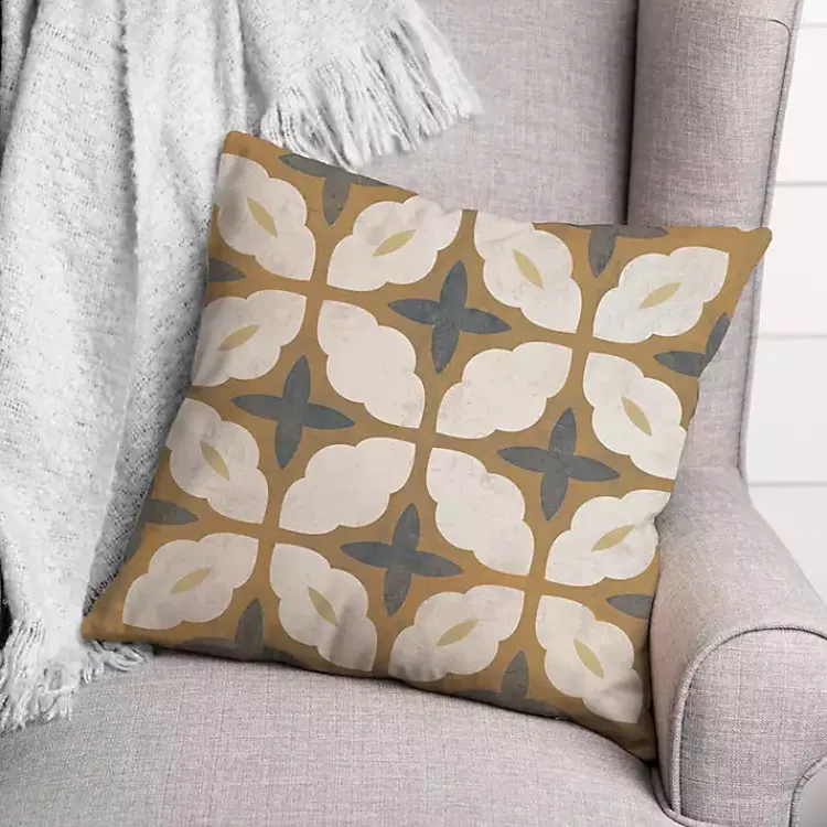 Kirklands Home Orange & Blue Medallion Indoor/Outdoor Pillow Hot