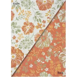 Kirklands Home Orange & Green Floral Reversible Outdoor Rug, 5x7 Online
