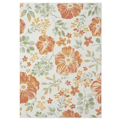 Kirklands Home Orange & Green Floral Reversible Outdoor Rug, 5x7 Online