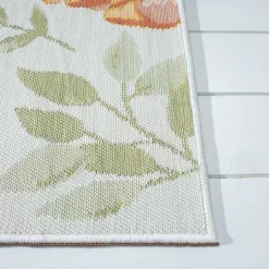 Kirklands Home Orange & Green Floral Reversible Outdoor Rug, 5x7 Online