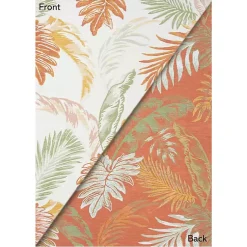 Kirklands Home Orange & Green Palms Reversible Outdoor Rug, 5x7 Best