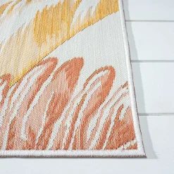 Kirklands Home Orange & Green Palms Reversible Outdoor Rug, 5x7 Best