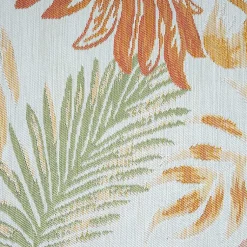 Kirklands Home Orange & Green Palms Reversible Outdoor Rug, 5x7 Best