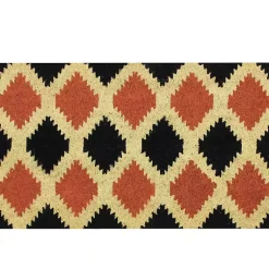 Kirklands Home Orange and Black Western Diamond Doormat Clearance