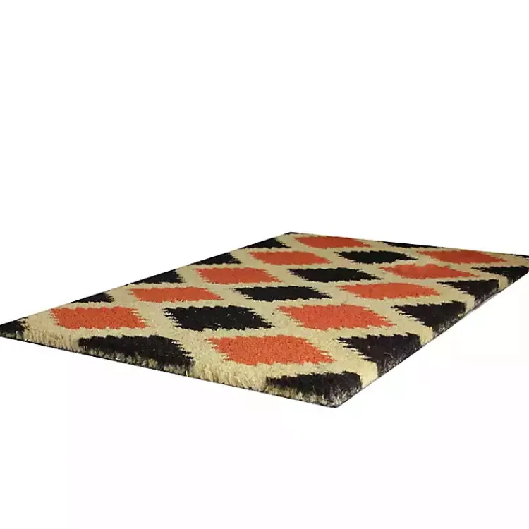 Kirklands Home Orange and Black Western Diamond Doormat Clearance