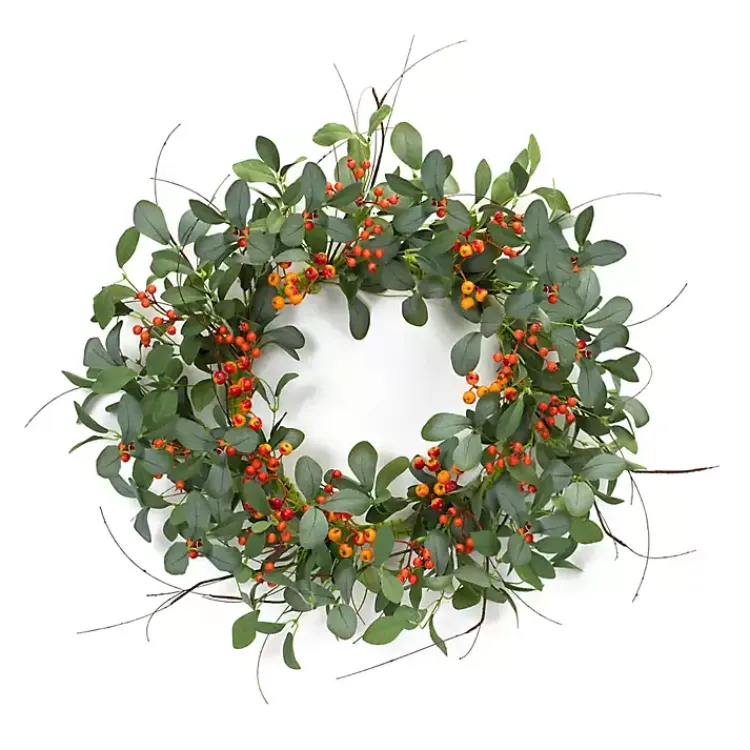 Wreaths>Kirklands Home Orange Berry Foliage Wreath