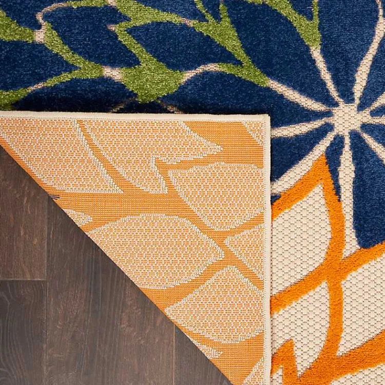 Kirklands Home Orange Bright Floral Burst Outdoor Area Rug, 5x7 Sale