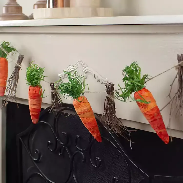 Decorative Accents>Kirklands Home Carrot and Twig Bundle Garland Orange