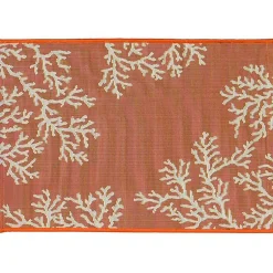 Kirklands Home Coral Indoor/Outdoor Rug, 2x3 Orange Outlet