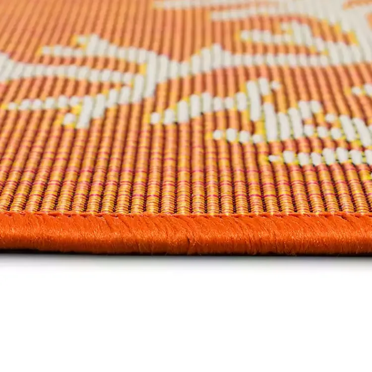 Kirklands Home Coral Indoor/Outdoor Rug, 2x3 Orange Outlet