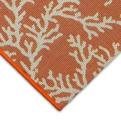 Kirklands Home Orange Coral Indoor/Outdoor Rug, 3x4 New