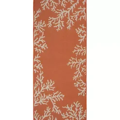 Kirklands Home Coral Indoor/Outdoor Runner, 1x4 Orange New