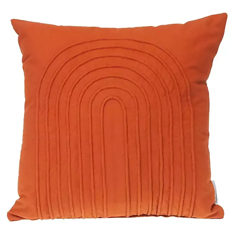 Pillows>Kirklands Home Curved Stripes Pillow Orange
