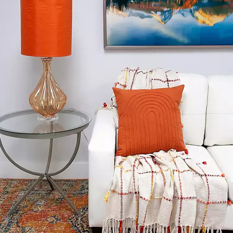 Pillows>Kirklands Home Curved Stripes Pillow Orange