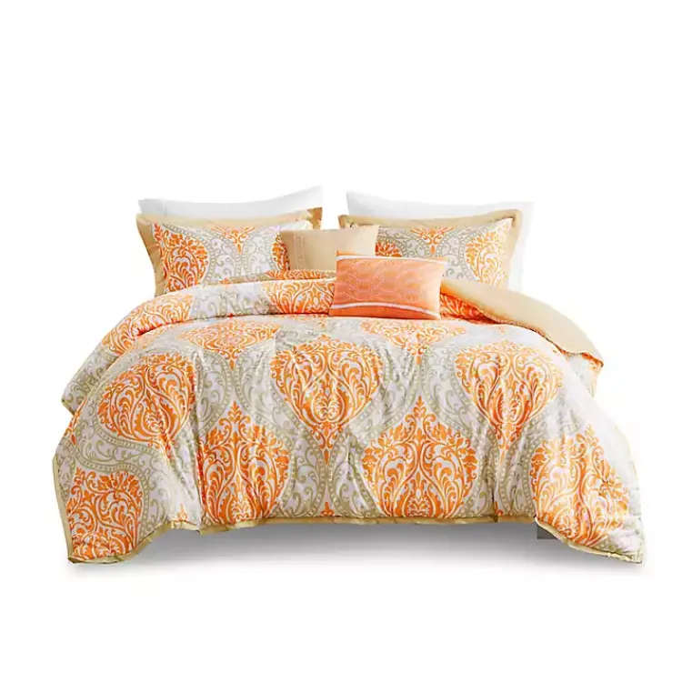 Kirklands Home Orange Damask 5-pc. Full/Queen Comforter Set Best