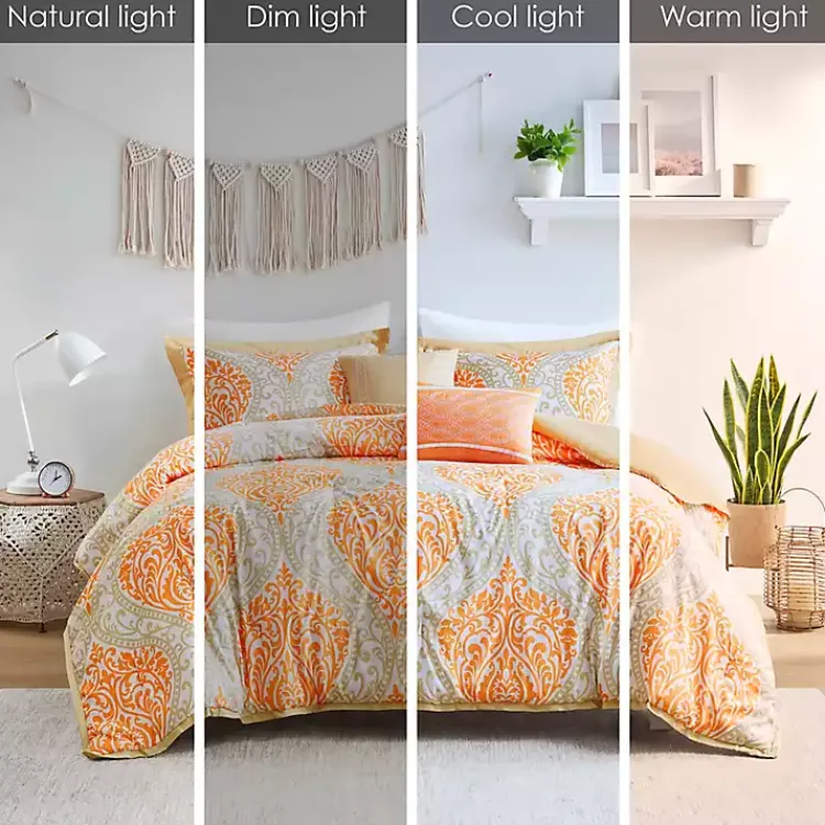 Kirklands Home Orange Damask 5-pc. Full/Queen Comforter Set Best