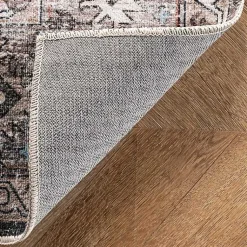 Kirklands Home Orange Distressed Medallion Washable Runner Outlet