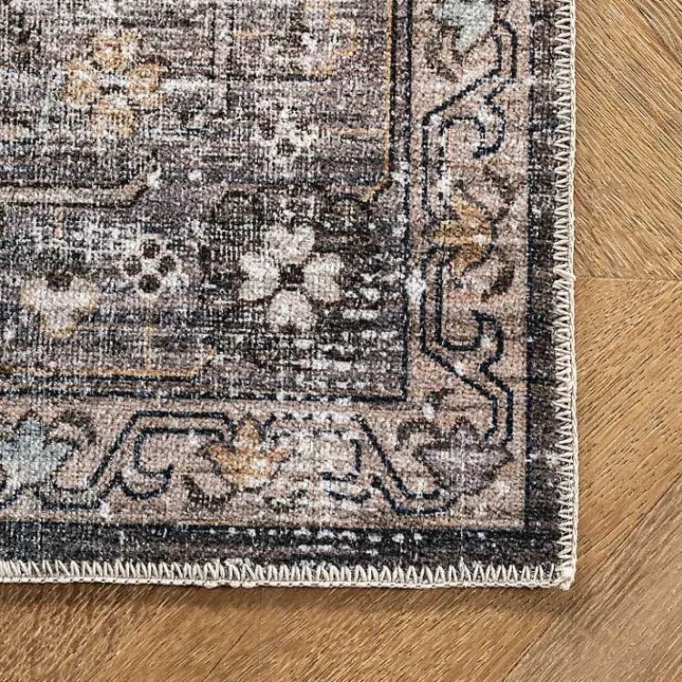Kirklands Home Orange Distressed Medallion Washable Area Rug, 3x5 Online