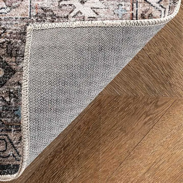 Kirklands Home Orange Distressed Medallion Washable Area Rug, 3x5 Online