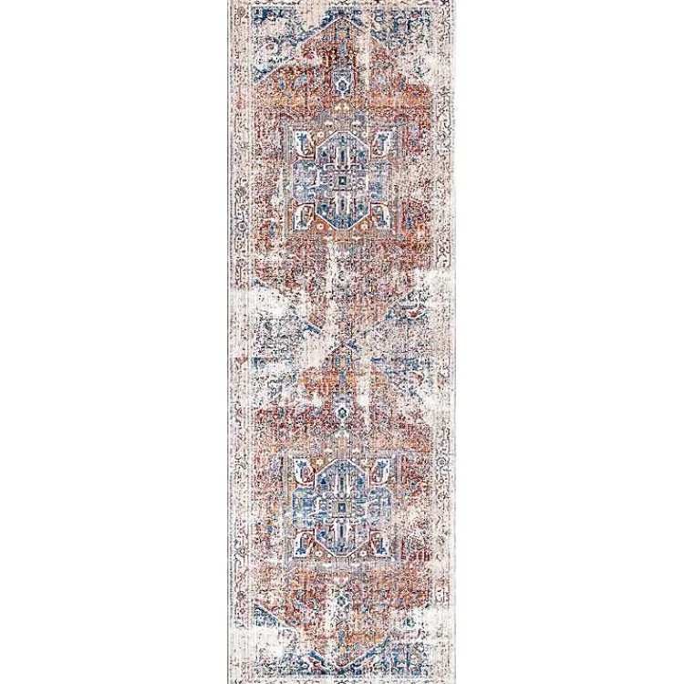Kirklands Home Orange Eli Medallion Fringe Runner Sale