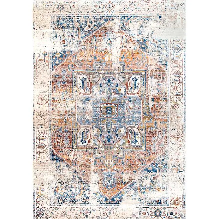 Kirklands Home Orange Eli Medallion Fringe Area Rug, 5x8 Discount