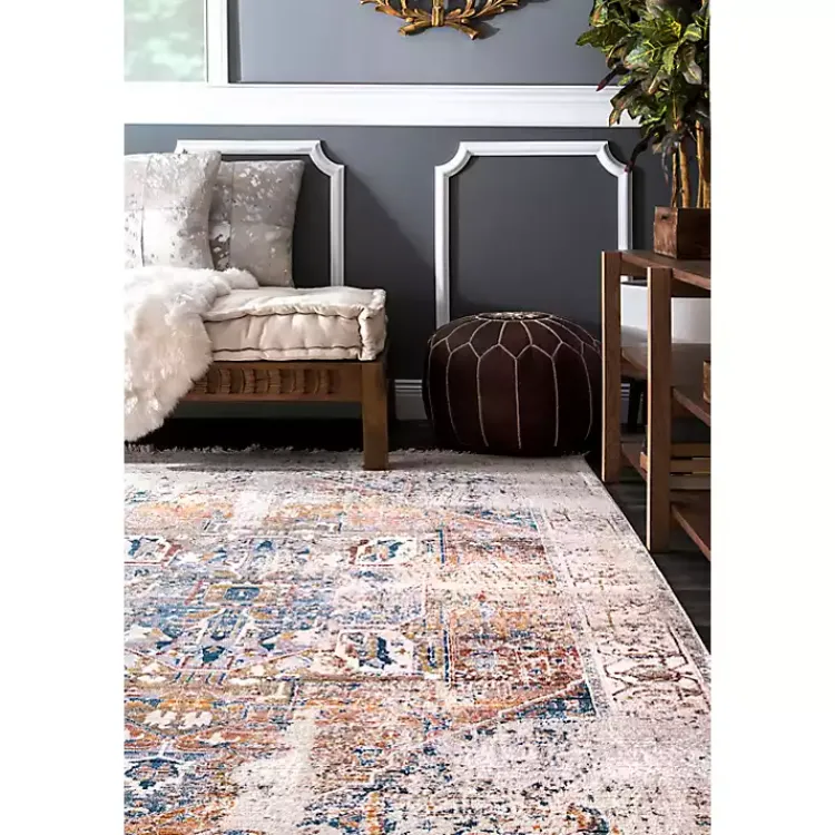 Kirklands Home Orange Eli Medallion Fringe Area Rug, 5x8 Discount