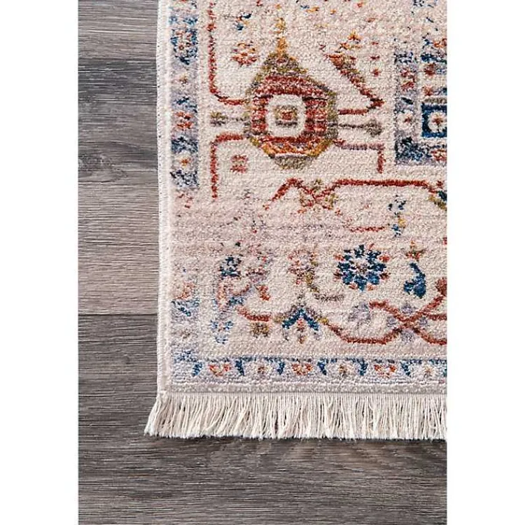 Kirklands Home Orange Eli Medallion Fringe Area Rug, 5x8 Discount