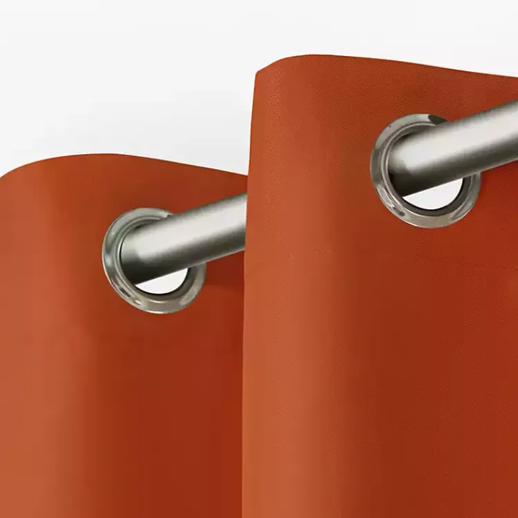 Kirklands Home Eliza Outdoor Curtain Panel Set, 96 in. Orange Hot
