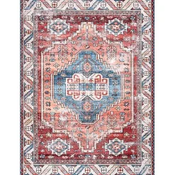 Kirklands Home Orange Faded Medallion Washable Runner Online