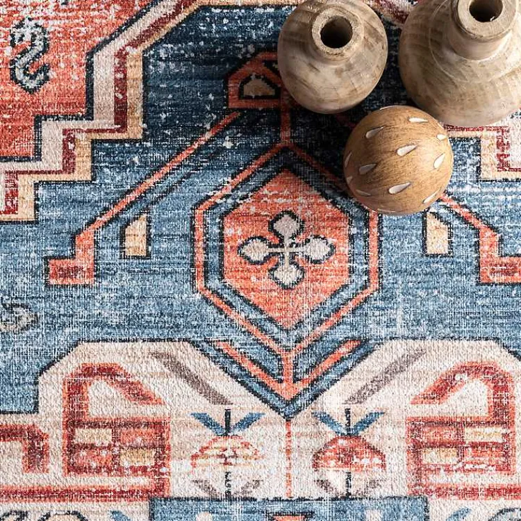 Kirklands Home Orange Faded Medallion Washable Runner Online