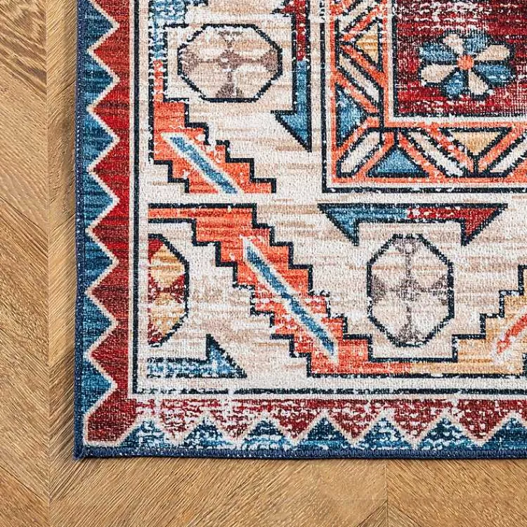 Kirklands Home Orange Faded Medallion Washable Area Rug, 4x6 Online