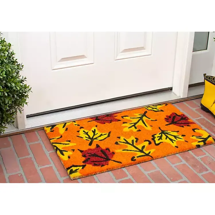 Fall>Kirklands Home Orange Fall Botanical Doormat