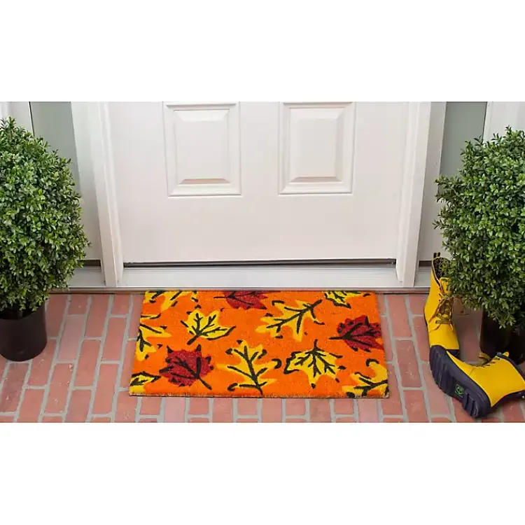 Fall>Kirklands Home Orange Fall Botanical Doormat