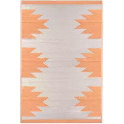 Kirklands Home Orange Geometric Outdoor Area Rug, 4x6 Outlet