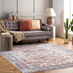 Kirklands Home Global Motif Washable Area Rug, 3x5 Orange Discount