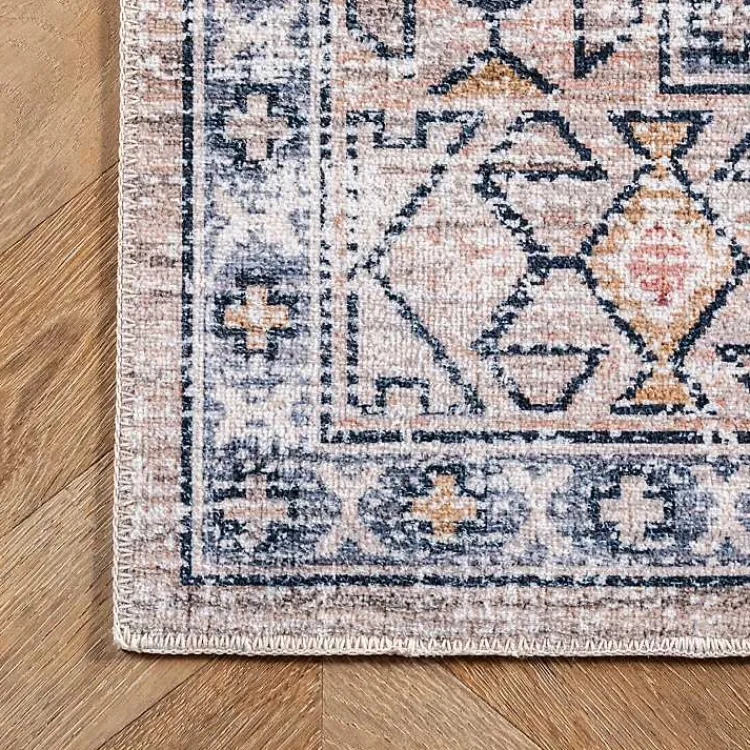 Kirklands Home Orange Global Motif Washable Area Rug, 4x6 New