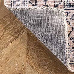Kirklands Home Orange Global Motif Washable Area Rug, 4x6 New