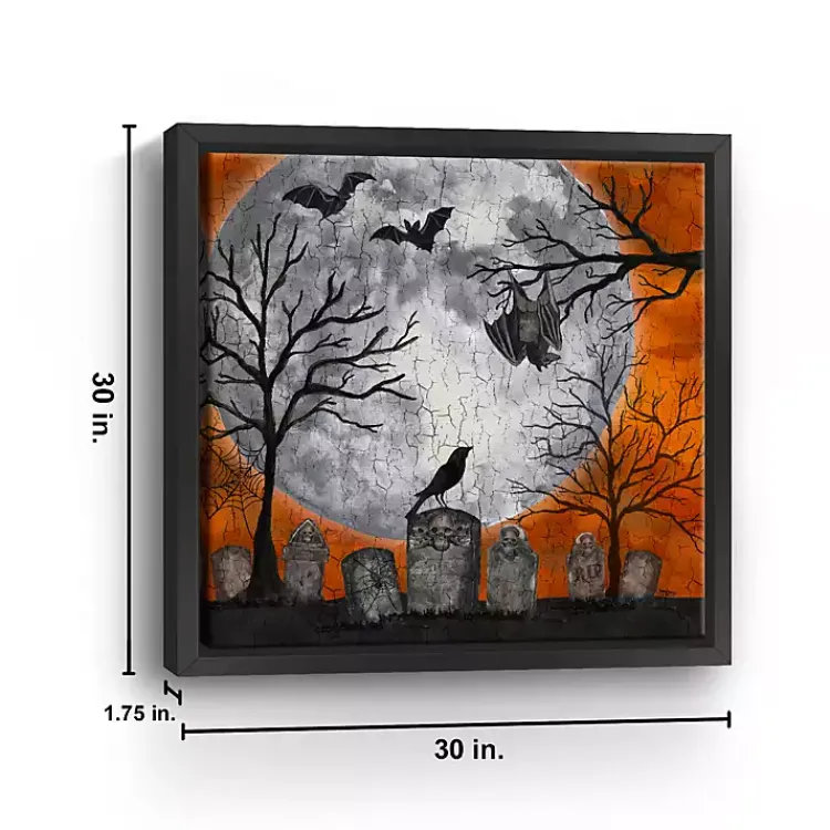 Halloween>Kirklands Home Orange Graveyard Moon Giclee Canvas Art Print