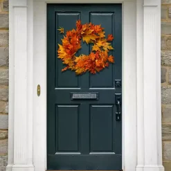 Wreaths>Kirklands Home Maple Leaf Fall Foliage Wreath Orange