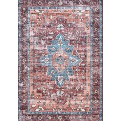 Kirklands Home Orange Medallion Washable Area Rug, 4x6