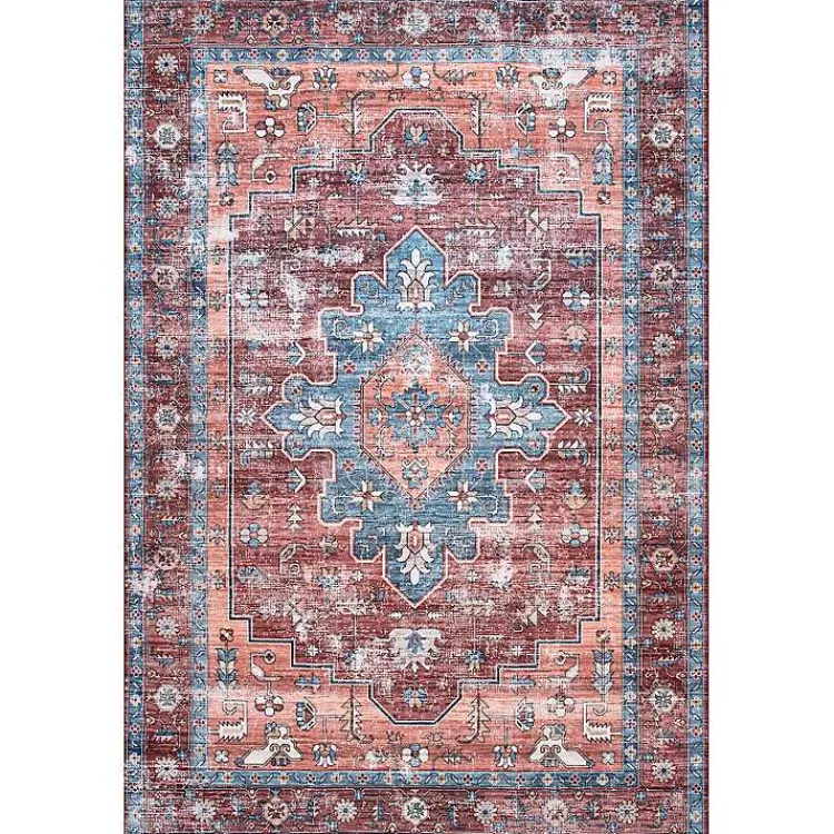 Kirklands Home Orange Medallion Washable Area Rug, 4x6