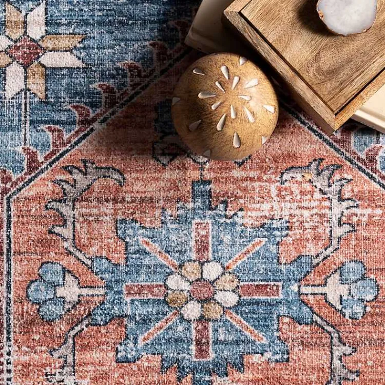 Kirklands Home Orange Medallion Washable Area Rug, 4x6