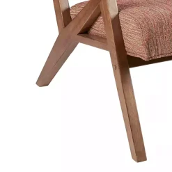 Kirklands Home Mid-Century Pecan Finish Accent Chair Orange Online