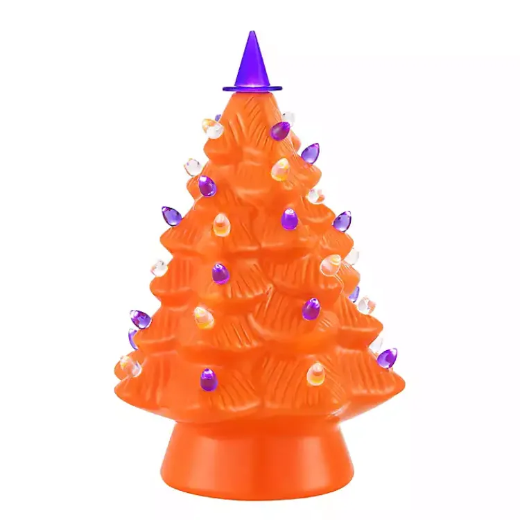 Halloween>Kirklands Home Nostalgic LED Halloween Tree Orange